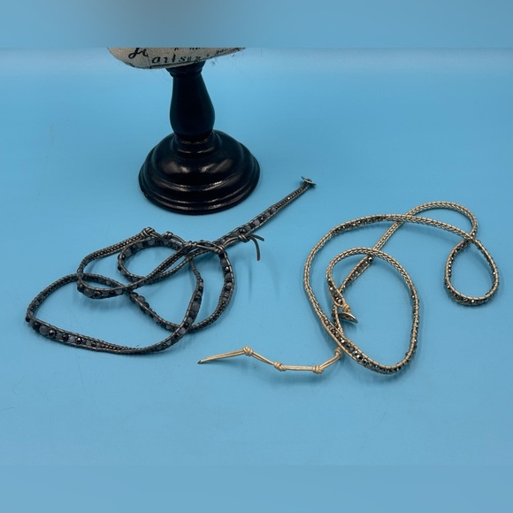 Boho Beaded Necklace, Designer Leather Jewelry, Modern Bohemian Choker - Picture 9 of 15